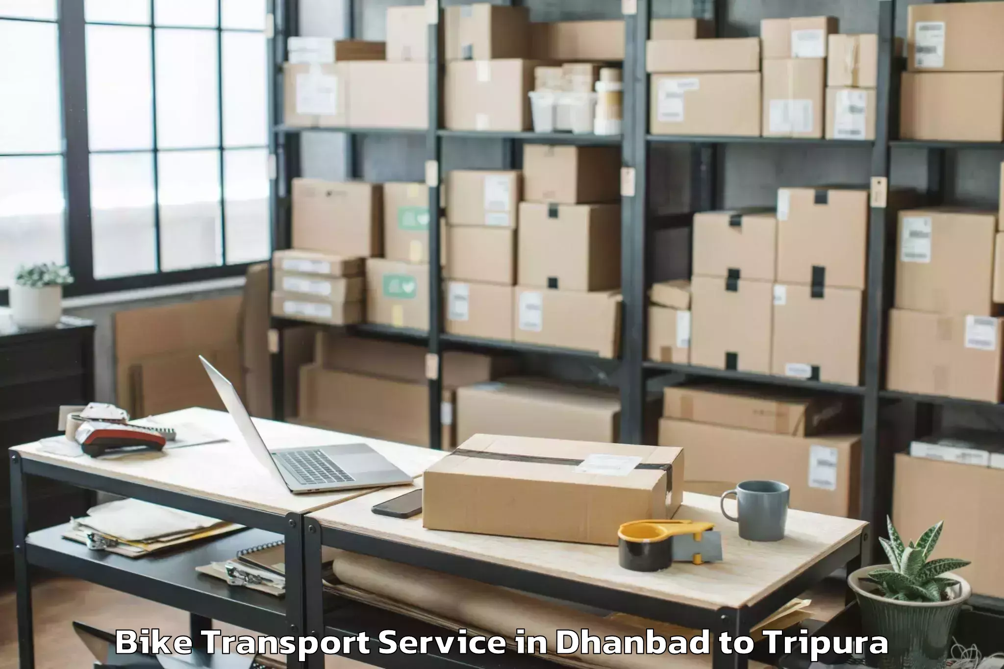 Hassle-Free Dhanbad to Belonia Bike Transport